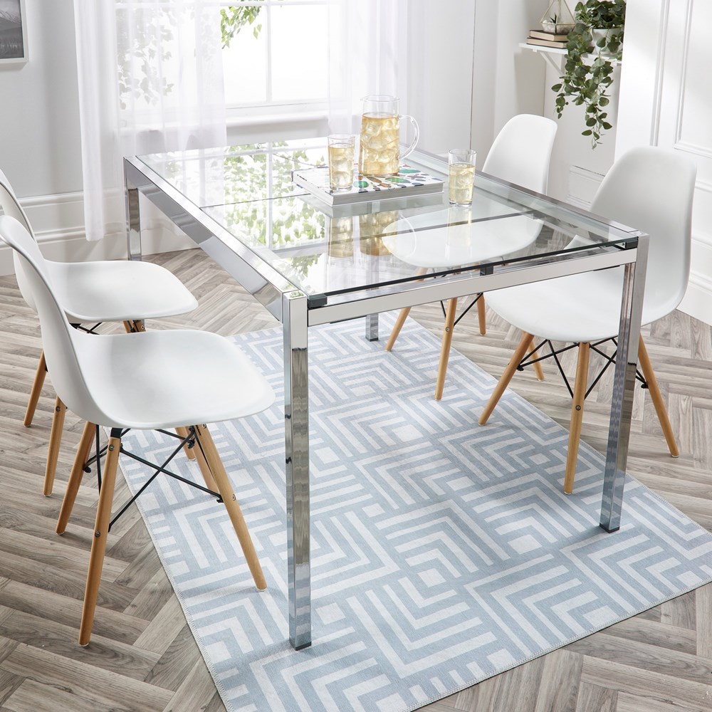 Origins Washable Soho Geometric Rug in Grey